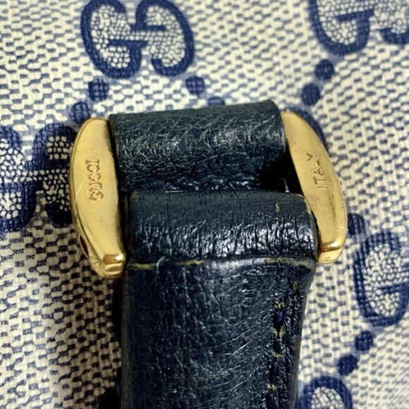 VTG GUCCI Speedy Boston Shoulder Handbag GG Navy Accessory Collection - Picture 4 of 16